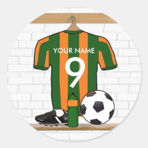 Aangepast aangepast voetbal Jersey Ronde Sticker