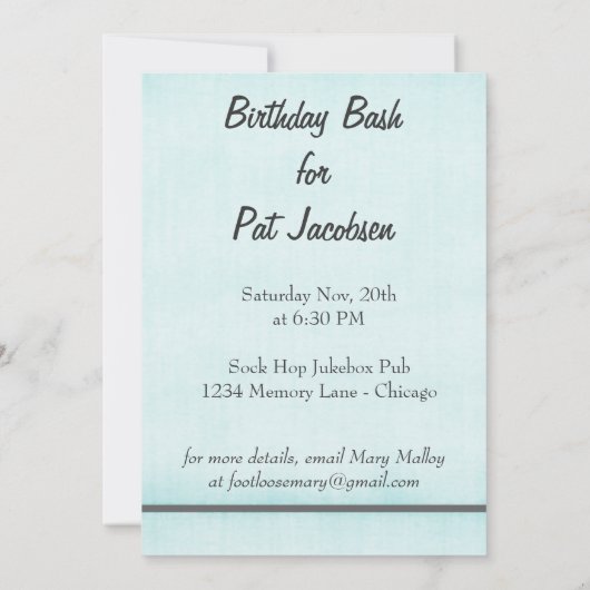 Aangepast aangepaste uitwijktijd van Sock Hop Part Kaart (Achterkant)