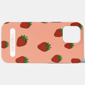 Aangepast aardbeienkoraal Case-Mate iPhone case (Achterkant (horizontaal))