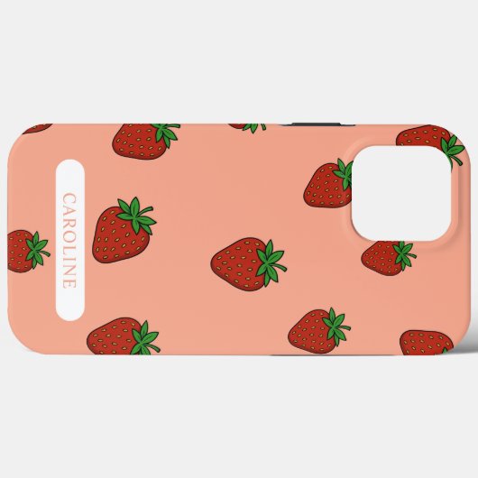 Aangepast aardbeienkoraal Case-Mate iPhone case (Achterkant (horizontaal))
