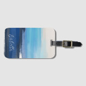 Aangepast Abstract blauw schilderplaatje Bagagelabel (Voorkant (horizontaal))