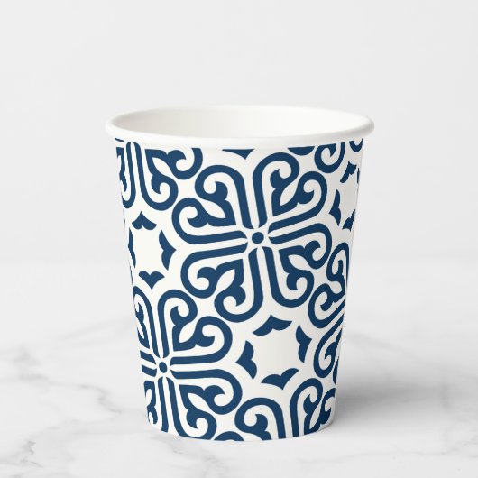 Aangepast Abstract blauw Takeaway Coffee Papieren Bekers (Achterkant)