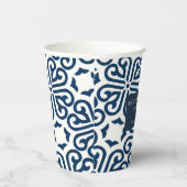 Aangepast Abstract blauw Takeaway Coffee Papieren Bekers (Rechts)