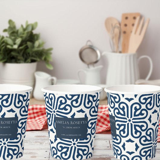 Aangepast Abstract blauw Takeaway Coffee Papieren Bekers
