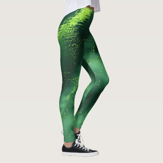 Aangepast Abstract groen mospatroon Leggings (Rechts)