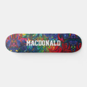 Aangepast Abstract kleurenblauw Skateboard (Horizontaal)