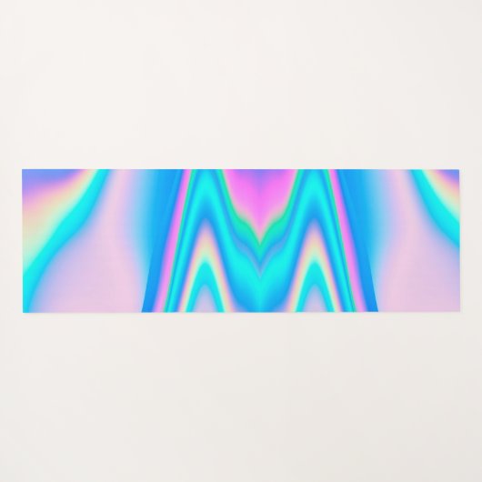 Aangepast Abstract Roze Holografisch y2k Naam Mono Yogamat (Achterkant (horizontaal))