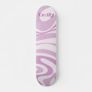Aangepast Abstract trapsgewijs trappelpatroon Lila Skateboard