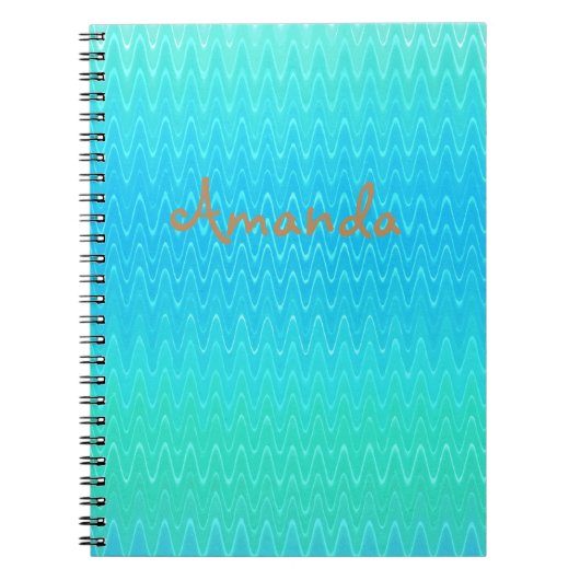 Aangepast Abstract Turquoise Blue Notitieboek (Voorkant)
