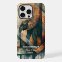 Aangepast: Abstracte Olifant iPhone 15 Promax Hoes