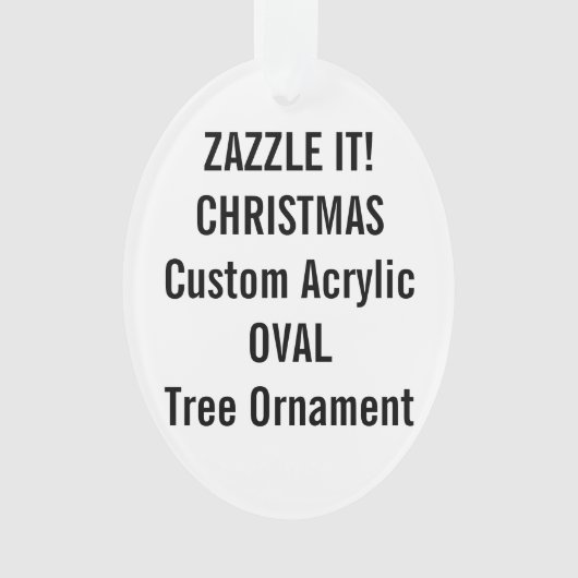 Aangepast acryl OVAL kerstboomversiering: leeg Ornament (voorkant)