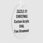 Aangepast acryl OVAL kerstboomversiering: leeg Ornament (voorkant)
