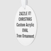 Aangepast acryl OVAL kerstboomversiering: leeg Ornament (voorkant)