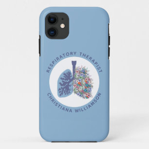 Aangepast ademhalingstherapeut bloemige longen cad iPhone 11 hoesje