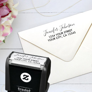 Aangepast adres naam handschrift zelfinktende stempel