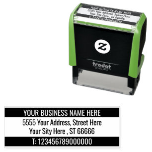 Aangepast adres Naam Info Twee kleuren Modern Stam Zelfinktende Stempel