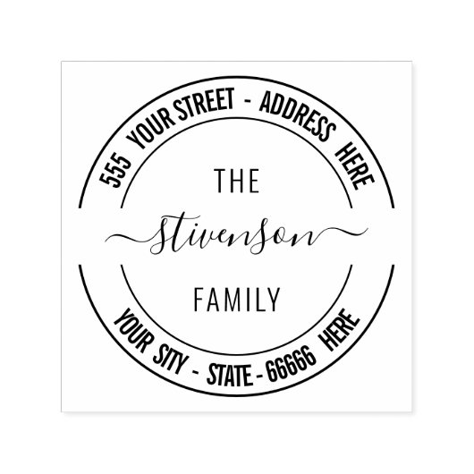 Aangepast adres Rond Self-inking Stamp Sjabloon Zelfinktende Stempel (Design)