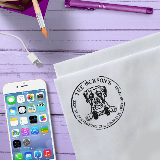 Aangepast adres voor Boxer-reeks Rubberstempel