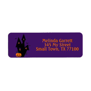 Aangepast adres voor gezaagd huis Pumpkin Fun Hall Etiket