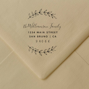 Aangepast adres voor naam van de Script-familie Rubberstempel