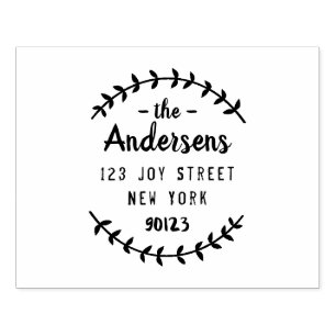 Aangepast adres voor naam van Script-familie Rubberstempel