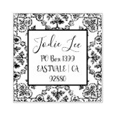 Aangepast adreslabel Damask Design Rubberstempel (Afrduk)