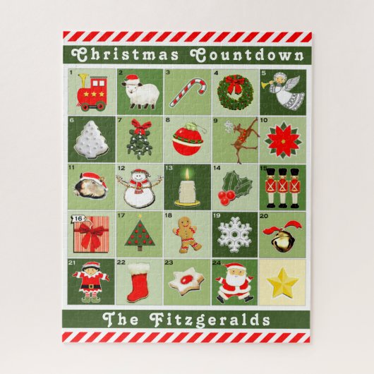 Aangepast advent Calendar Jigzaag Puzzle Legpuzzel (Verticaal)