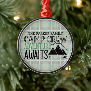 Aangepast Adventure voor Cabin Camping Metalen Ornament