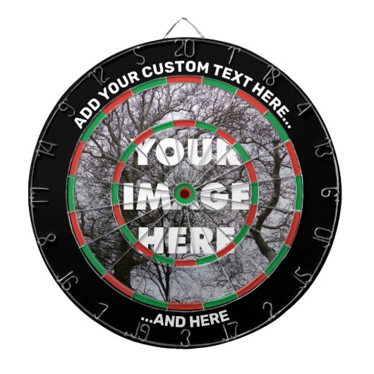 Aangepast Afbeelding-dartboard met tekst Dartbord (Voorkant)