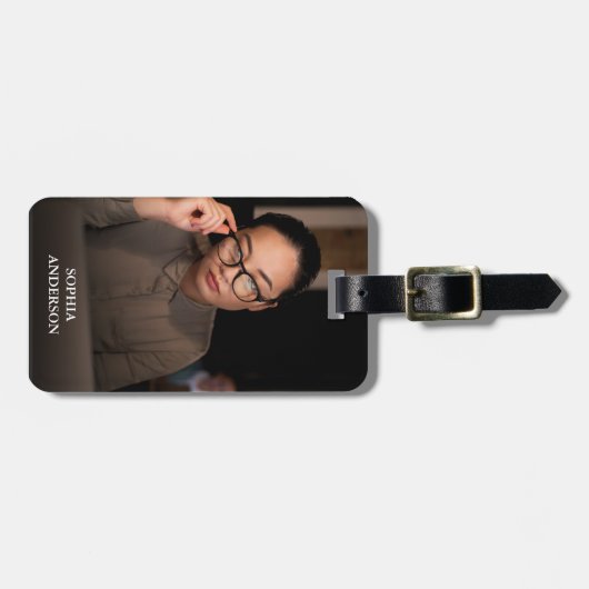 Aangepast Afbeelding dubbelzijdig Foto Creëer uw e Bagagelabel (Voorkant horizontaal)