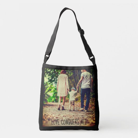 Aangepast afbeelding en tekst crossbody tas (Achterkant)