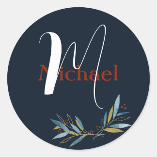 Aangepast Afgerond Lijst met Branch Bouquet Ronde Sticker