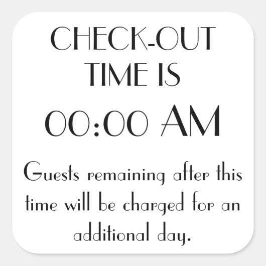 Aangepast afhandelingstijdteken vierkante sticker (Voorkant)