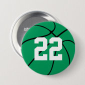 Aangepast afspeelnummer Groene Basketball-Button Ronde Button 7,6 Cm (Voorkant /achterkant)