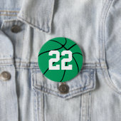 Aangepast afspeelnummer Groene Basketball-Button Ronde Button 7,6 Cm (In situ)