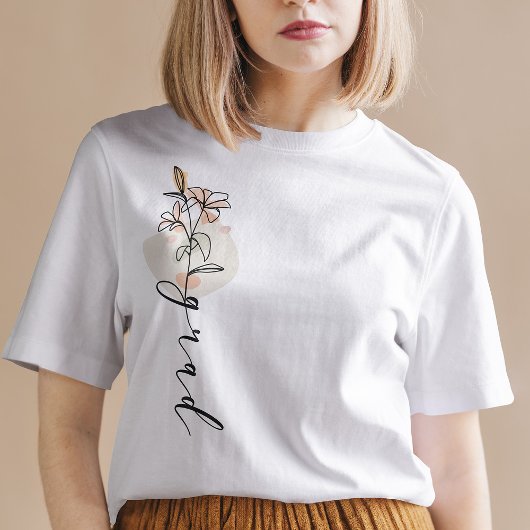 Aangepast Afstudeerder Floral Sketch Modern Afstud T-shirt