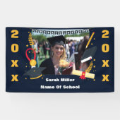 aangepast afstuderen 2023 met naam en foto spandoek (Horizontaal)