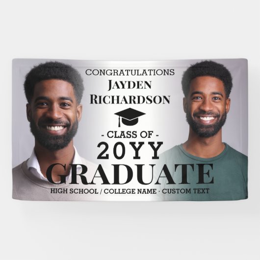 Aangepast Afstuderen Afstudeerder voor fotocollage Spandoek (Horizontaal)