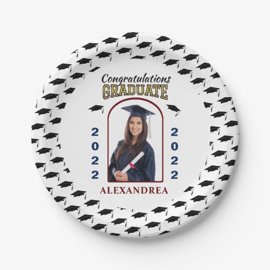 Aangepast afstuderen Afstuderen van foto's gefelic Papieren Bordje (Voorkant)