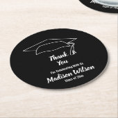 Aangepast Afstuderen Bedankt Ronde Kartonnen Onderzetter (Gebogen)