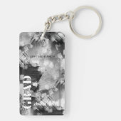 Aangepast Afstuderen foto op Abstract kunstpatroon Sleutelhanger (achterkant)