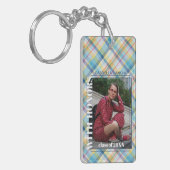 Aangepast Afstuderen foto op Gingham Pattern Sleutelhanger (Voorkant Links)