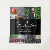 Aangepast Afstuderen fotocollage photobooth statio Wandkleed (Voorkant)