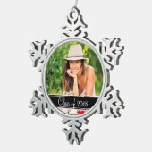 Aangepast Afstuderen fotofeestdag Tin Sneeuwvlok Ornament (Rechts)