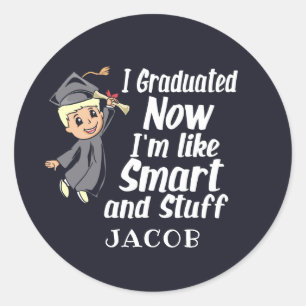 Aangepast Afstuderen Gag I Afgestudeerde Cartoon N Ronde Sticker