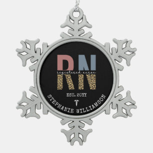 Aangepast Afstuderen geregistreerd zuster Tin Sneeuwvlok Ornament