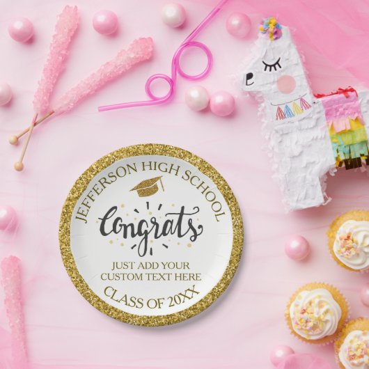 Aangepast Afstuderen is geschikt voor Afstudeerder Papieren Bordje (Feest)