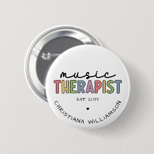 Aangepast Afstuderen muziektherapietherapie met mu Ronde Button 5,7 Cm