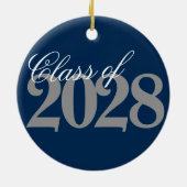 Aangepast Afstuderen | Navy Blue Grey Afstudeerder Keramisch Ornament (Achterkant)