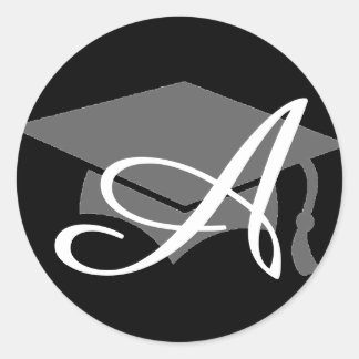 Aangepast Afstuderen nodigt kaartenvelopzegel uit Ronde Sticker